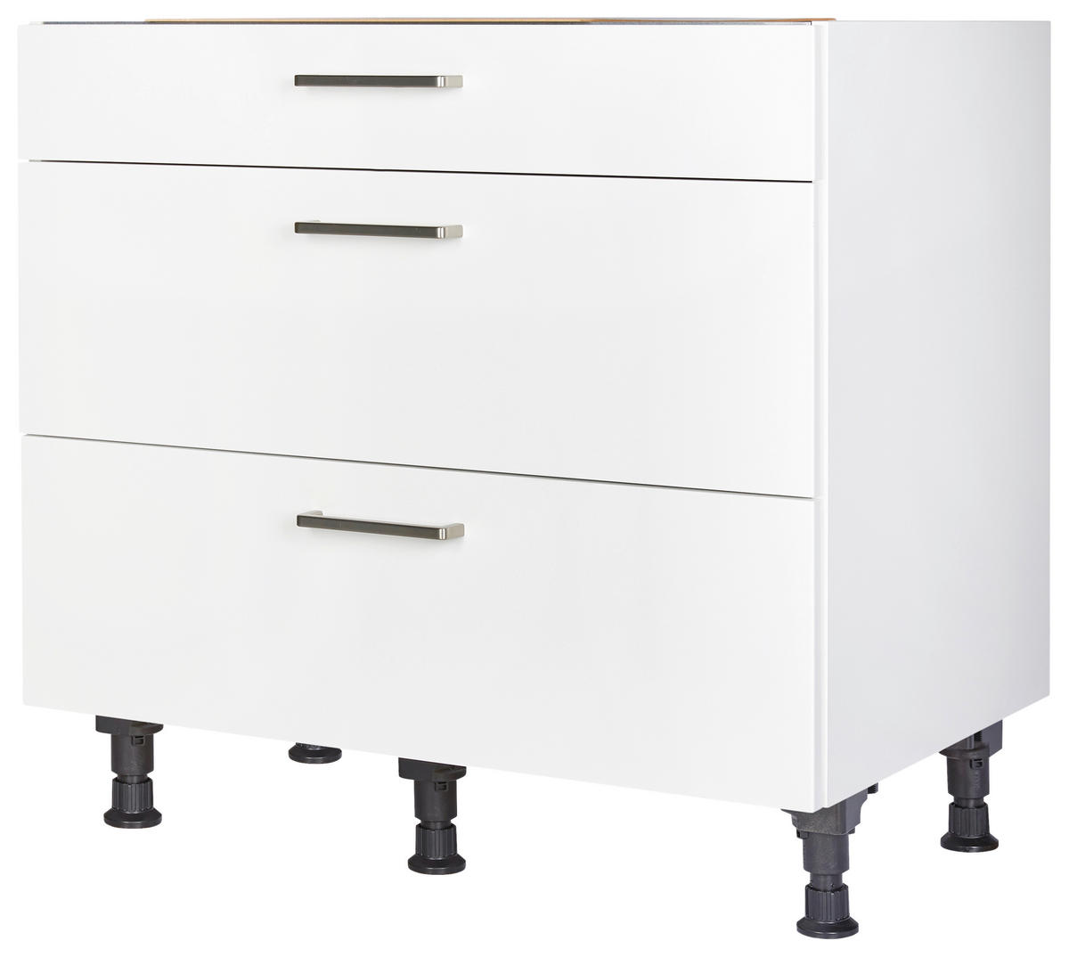 KOCHFELDUMBAUSCHRANK 90/87/56 cm  in Weiß  - Edelstahlfarben/Weiß, MODERN, Holzwerkstoff/Metall (90/87/56cm) - Nobilia
