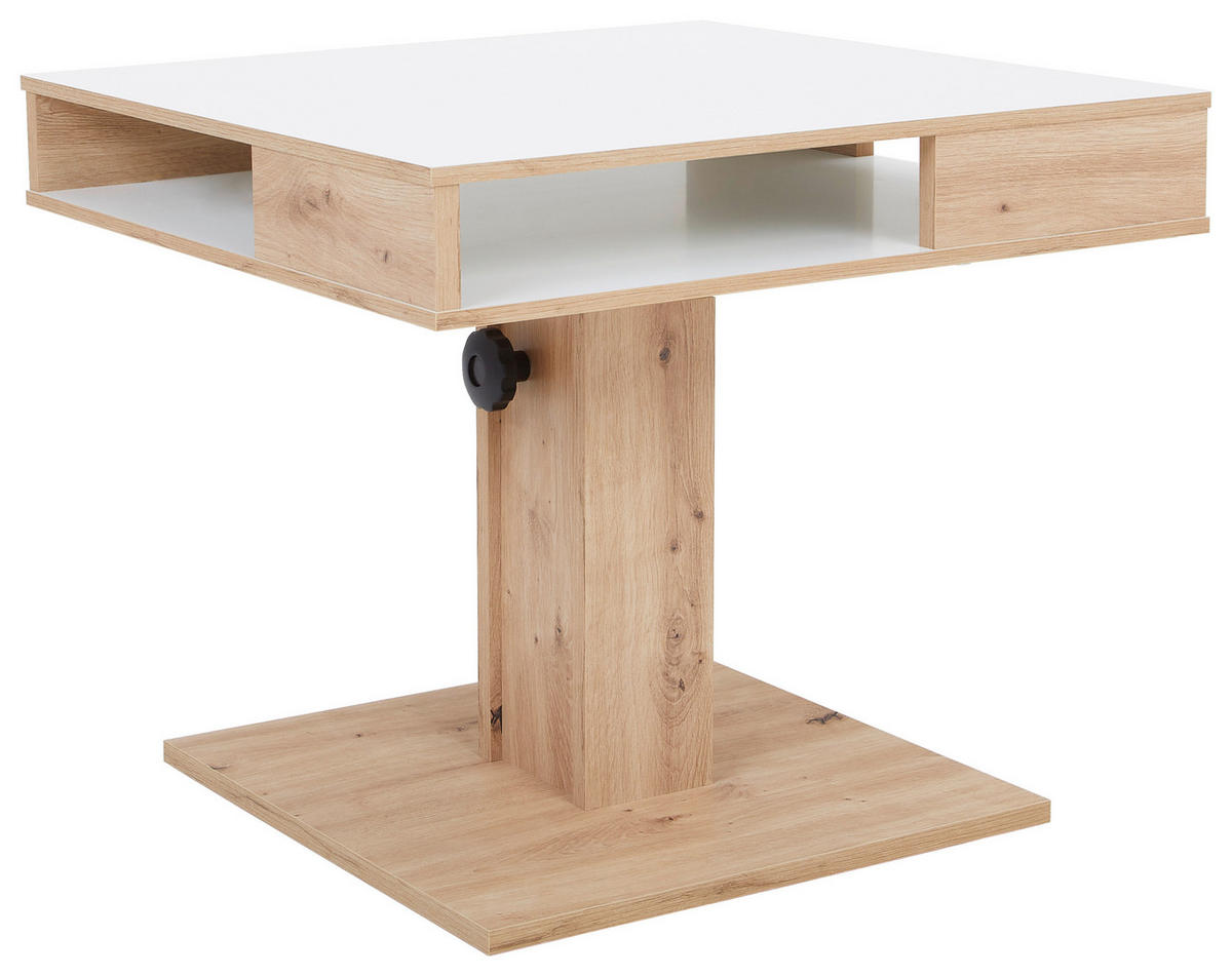 COUCHTISCH in Holzwerkstoff 65/52-77/65 cm  - Wildeiche/Weiß, Basics, Holzwerkstoff (65/52-77/65cm) - P & B