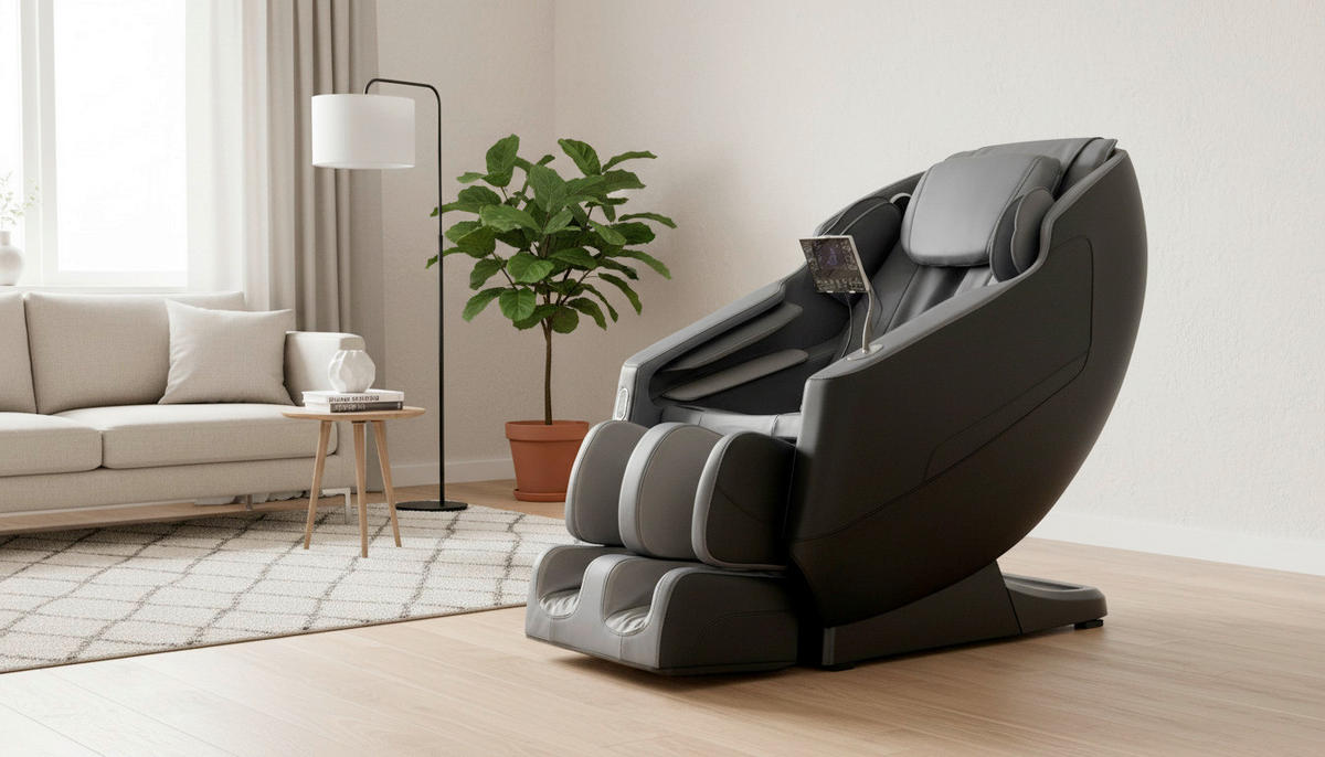 MASSAGESESSEL Fixed po Series  mit Lederlook Grau, Schwarz Relaxfunktion, Liegefunktion, Netzbetrieb, Massagefunktion, USB-Anschluss, ausziehbare Fußstütze, automatische Rückholfunktion, Bluetooth-Lautsprecher, inklusive Armlehnen, Nackenkissen abnehmbar Rückenkissen, Nackenstütze, Sitzkissen, Relaxfunktion, Fußteilverstellung, Nackenkissen  - Schwarz/Grau, KONVENTIONELL, Kunststoff/Textil (136/74,5/104,6cm) - Novel