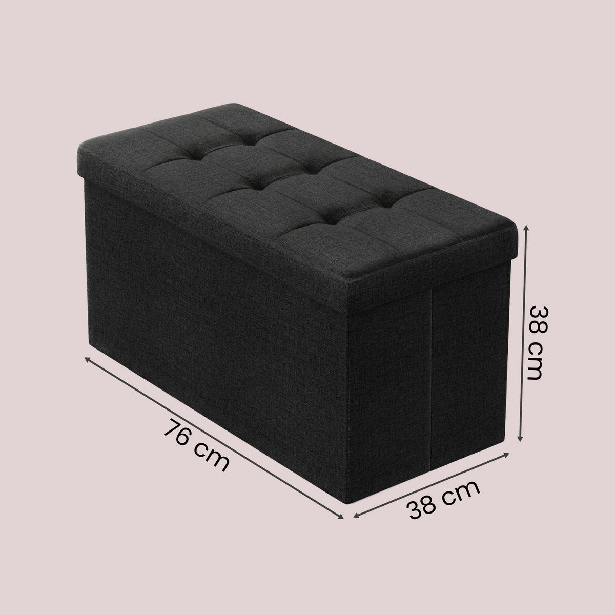 SITZBOX  - Schwarz, Trend, Textil (76/38/38cm) - Boxxx