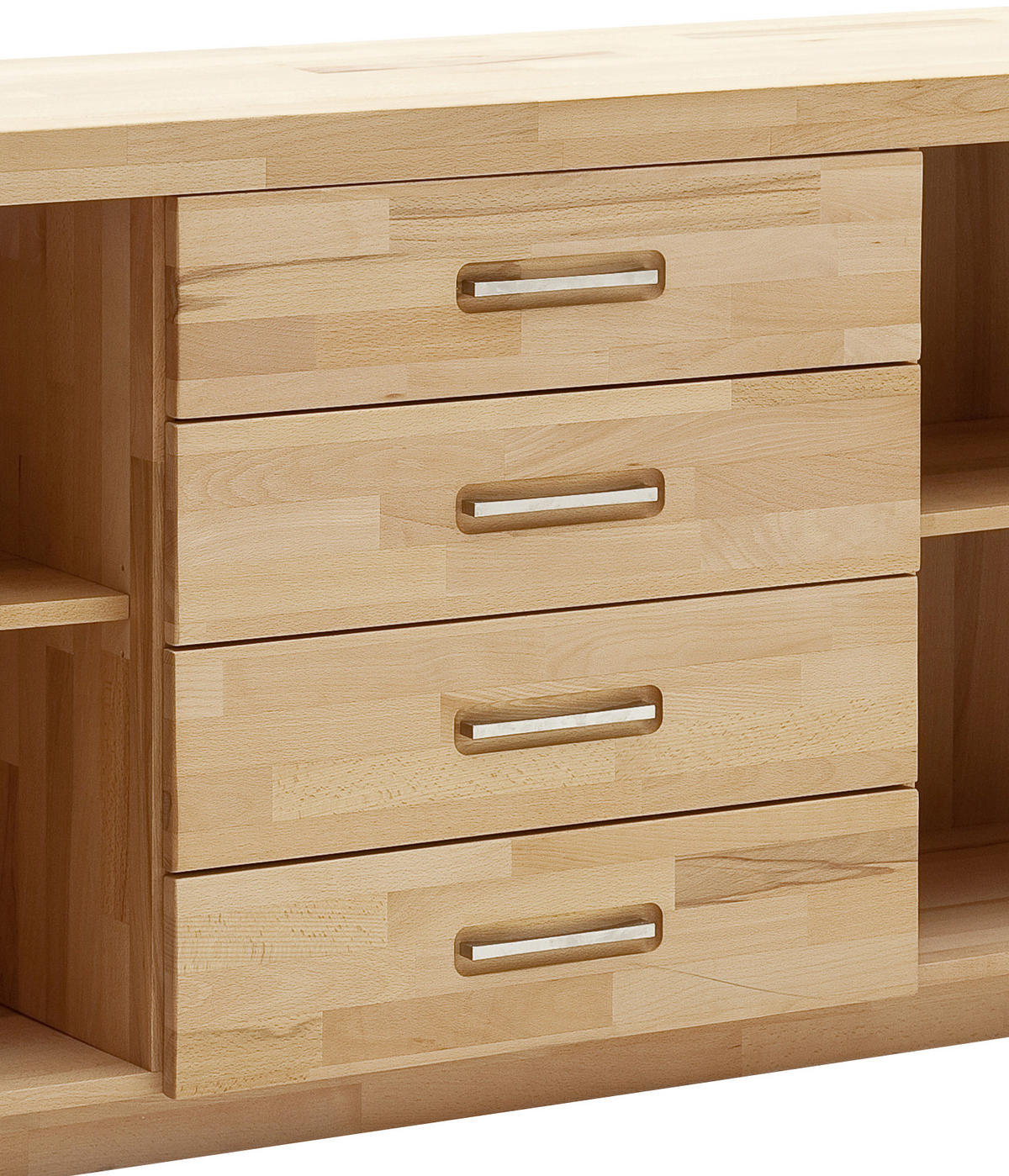 SIDEBOARD 163/78/40 cm  in Buchefarben  - Buchefarben/Alufarben, Design, Holz/Metall (163/78/40cm) - MID.YOU