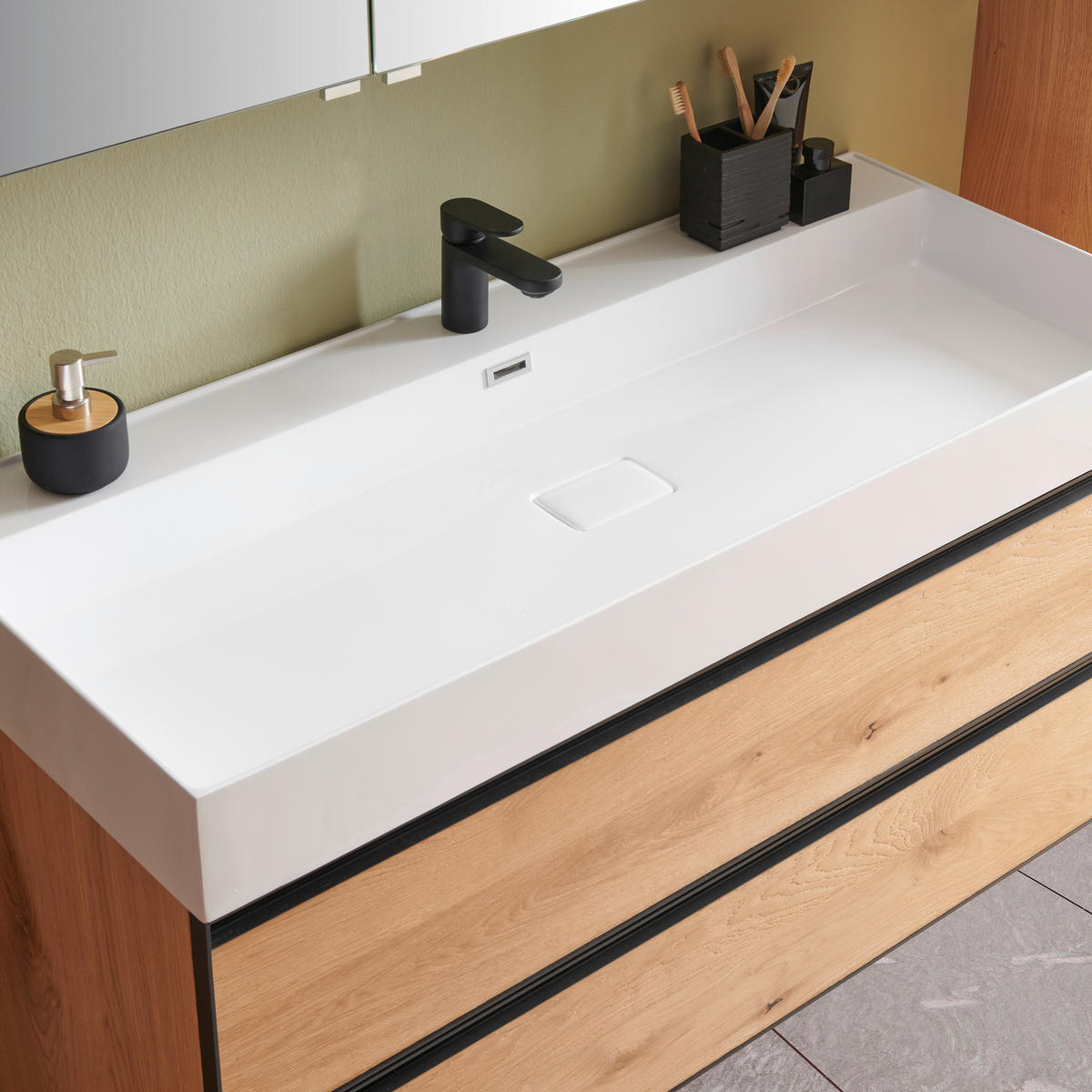 BADEZIMMER  in 120 cm  - Eichefarben/Schwarz, MODERN, Holz (120cm) - Dieter Knoll