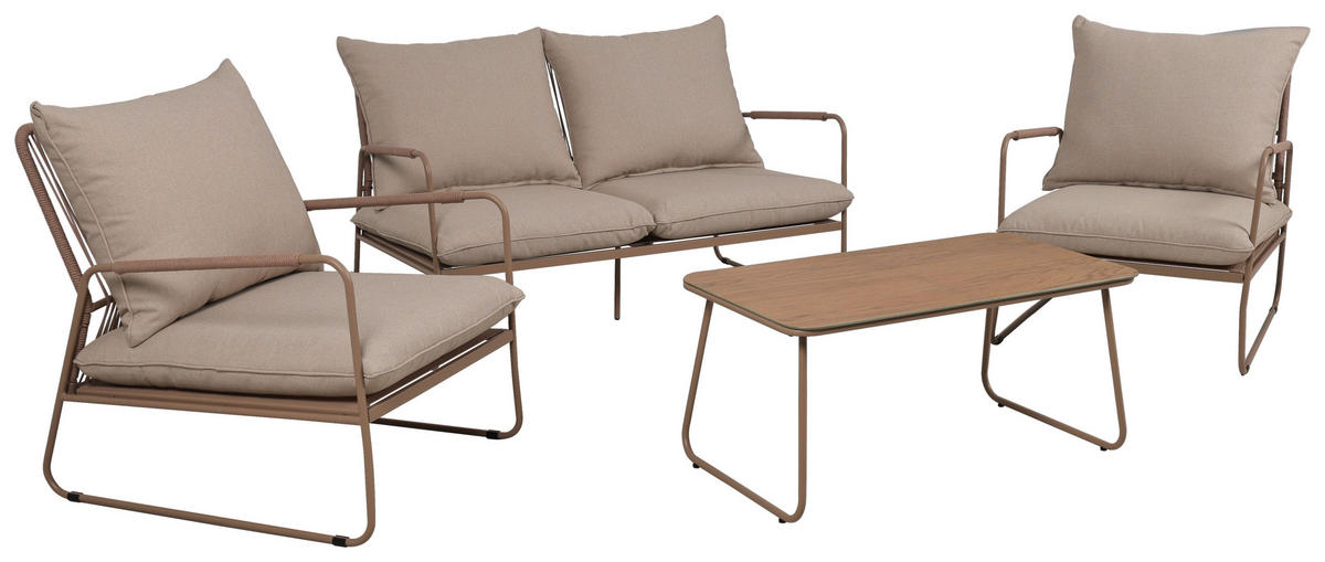 GARTENSET Webstoff Eisen  - Beige/Naturfarben, Design, Textil/Metall - Ambia Garden