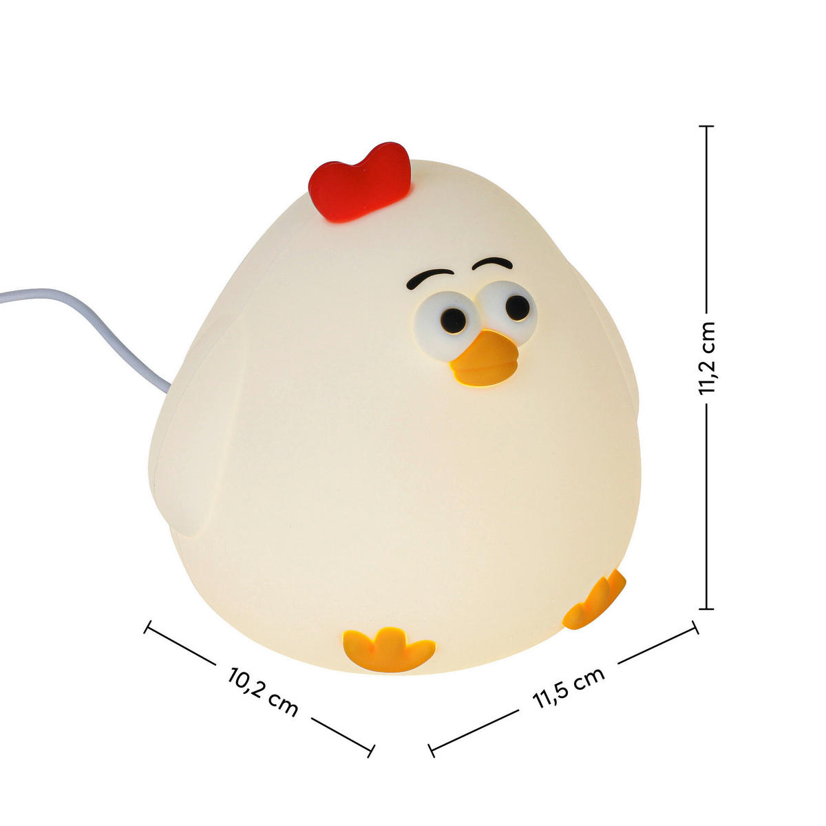 NOČNÉ SVETLO, 11,5/11,2/10,2 cm - biela, Trend, plast (11,5/11,2/10,2cm) - Novel