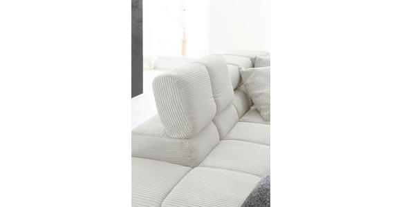 ECKSOFA Weiß Cord  - Schwarz/Weiß, Design, Textil/Metall (216/321cm) - Hom`in