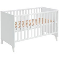 RÁCSOS KISÁGY Michi  - fehér, Trend, faalapú anyag/fa (143,4/78,9/76,6cm) - My Baby Lou