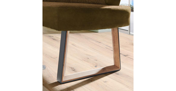 ECKBANK 173/215 cm  in Eichefarben, Cognac  - Eichefarben/Cognac, KONVENTIONELL, Holz/Textil (173/215cm) - Voleo