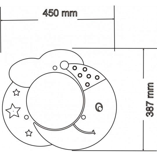 DEČJA PLAFONJERA - višebojna, Dizajnerski, plastika (45/39cm)