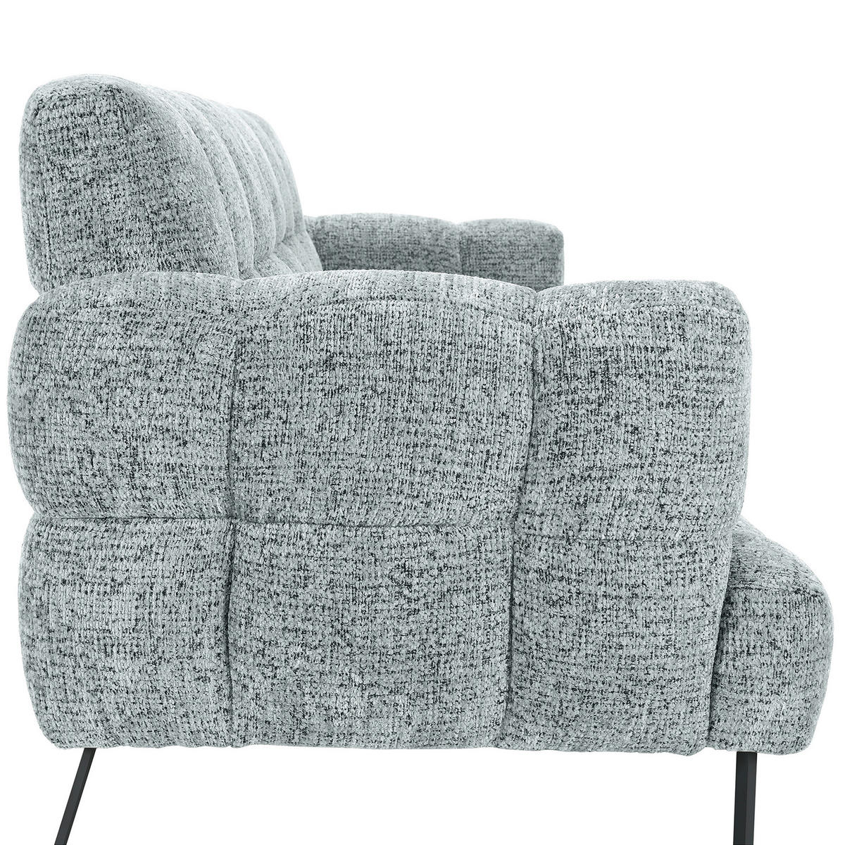 SITZBANK 176/91/78 cm Chenille Mintgrün Metall  - Schwarz/Mintgrün, Design, Textil/Metall (176/91/78cm) - Novel