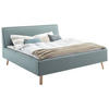 POLSTERBETT Lattenrost, Bettkasten 140/200 cm  in Hellblau  - Blau/Eichefarben, KONVENTIONELL, Holz/Textil (140/200cm) - Livetastic