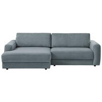 ECKSOFA in Cord Blaugrau  - Blaugrau/Schwarz, Modern, Textil (176/250cm) - Trendmanufaktur
