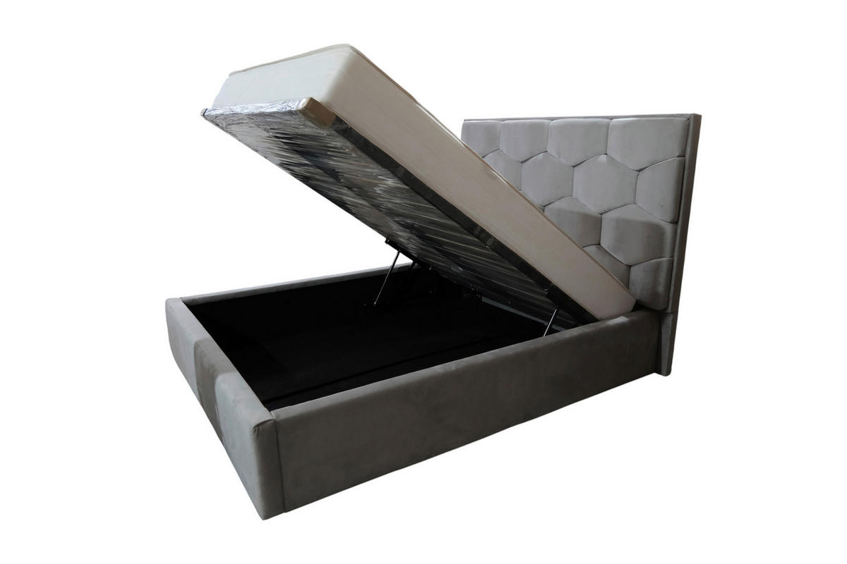 Pat, gri - gri, Basics, lemn/textil (180/200cm) - Voleo