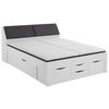 STAURAUMBETT 180/200 cm  in Weiß  - Weiß/Grau, KONVENTIONELL, Holzwerkstoff (180/200cm) - Boxxx