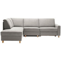 ECKSOFA in Flachgewebe Ecru  203/261 cm  - Ecru/Eichefarben, KONVENTIONELL, Holz/Textil (203/261cm) - Sedda