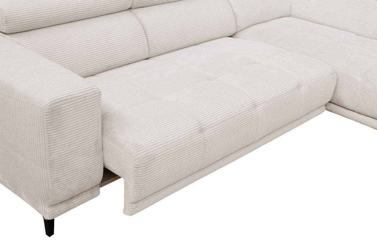 GARNITURA ZA SEDENJE bež  - bež/crna, Moderno, tekstil (210/304cm)