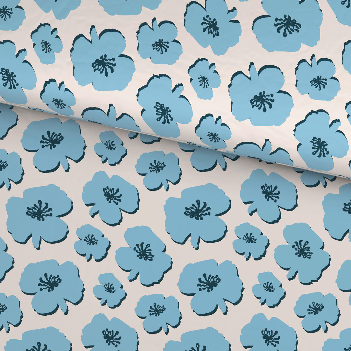 BETTWÄSCHE Satin 140/200 cm  - Blau/Multicolor, KONVENTIONELL, Textil (140/200cm) - Esposa