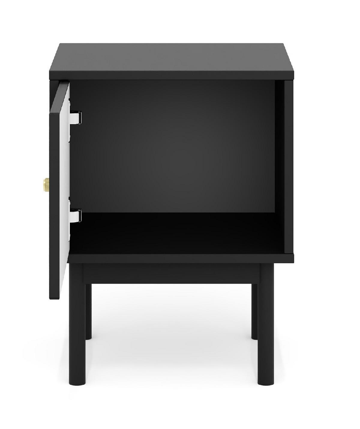 NACHTSCHRANK 41,5/53,5/39 cm  - Goldfarben/Schwarz, Design, Holzwerkstoff/Metall (41,5/53,5/39cm) - Xora