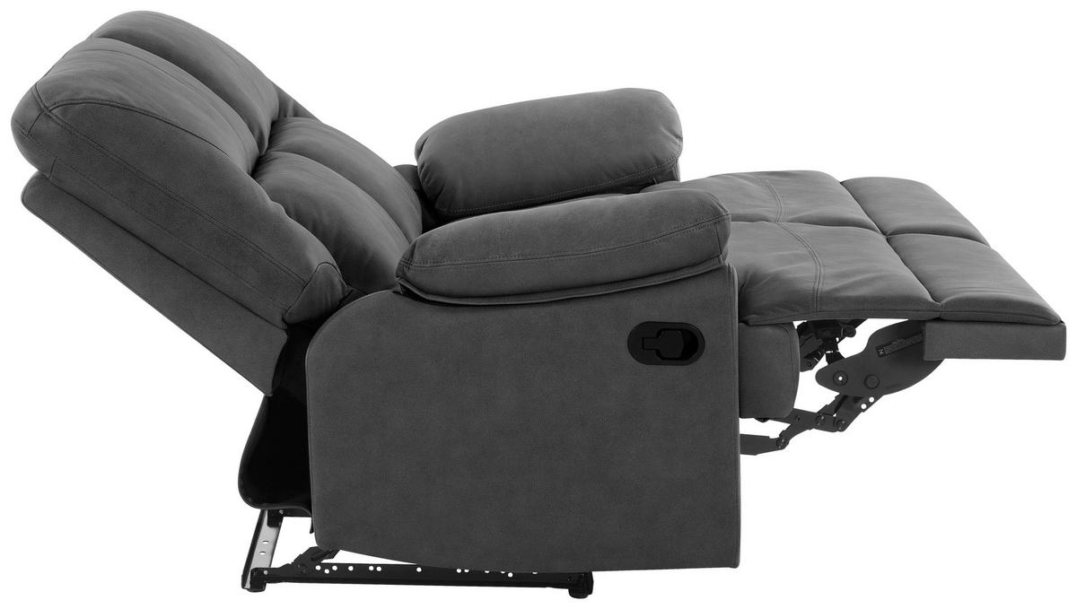 SITZGARNITUR Mikrofaser Grau  - Schwarz/Grau, KONVENTIONELL, Textil/Metall - Livetastic
