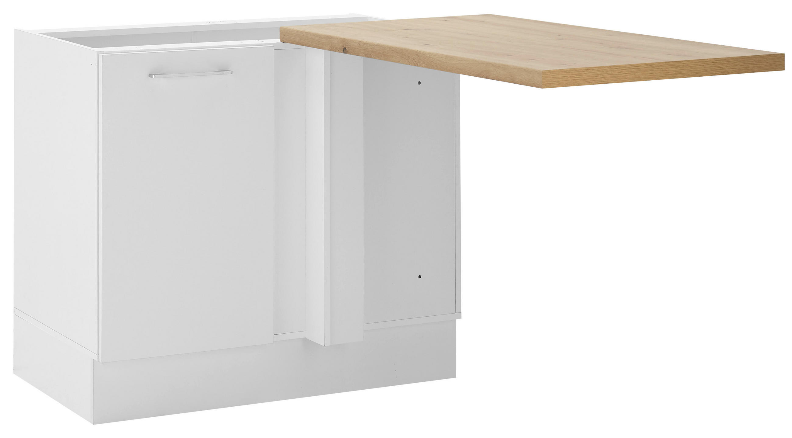 ECKUNTERSCHRANK 110/90/60 cm - Chromfarben/Weiß, Trend, Holzwerkstoff/Metall (110/90/60cm) - MID.YOU