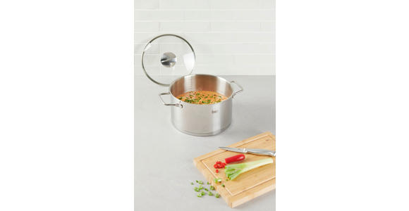 FLEISCHTOPF Perfect Cooking 5,5 l  - Klar/Edelstahlfarben, Basics, Glas/Metall (24/13,5cm) - Homeware Profession.