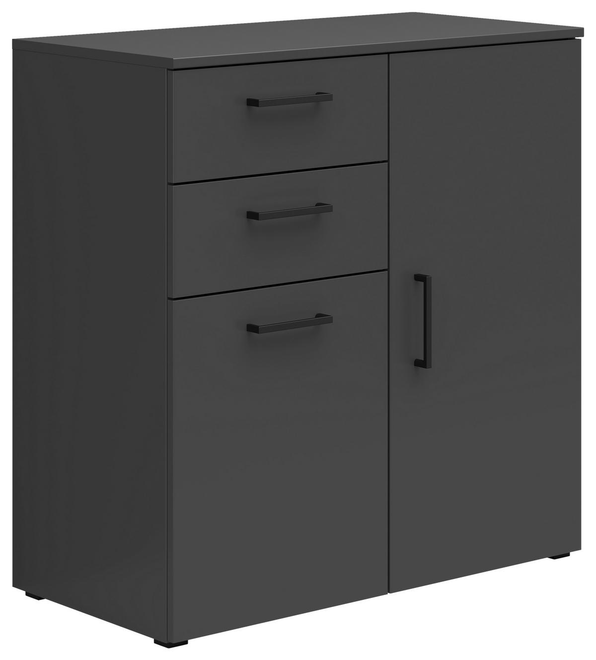 KOMODA, grafitová, 80/83/40 cm - čierna/grafitová, Modern, kompozitné drevo/plast (80/83/40cm) - Carryhome