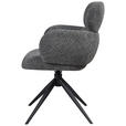 ARMLEHNSTUHL  Sitzfläche 360° drehbar Webstoff  - Anthrazit/Schwarz, Design, Textil/Metall (64/88/62cm) - Novel