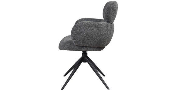 ARMLEHNSTUHL  Sitzfläche 360° drehbar Webstoff  - Anthrazit/Schwarz, Design, Textil/Metall (64/88/62cm) - Novel