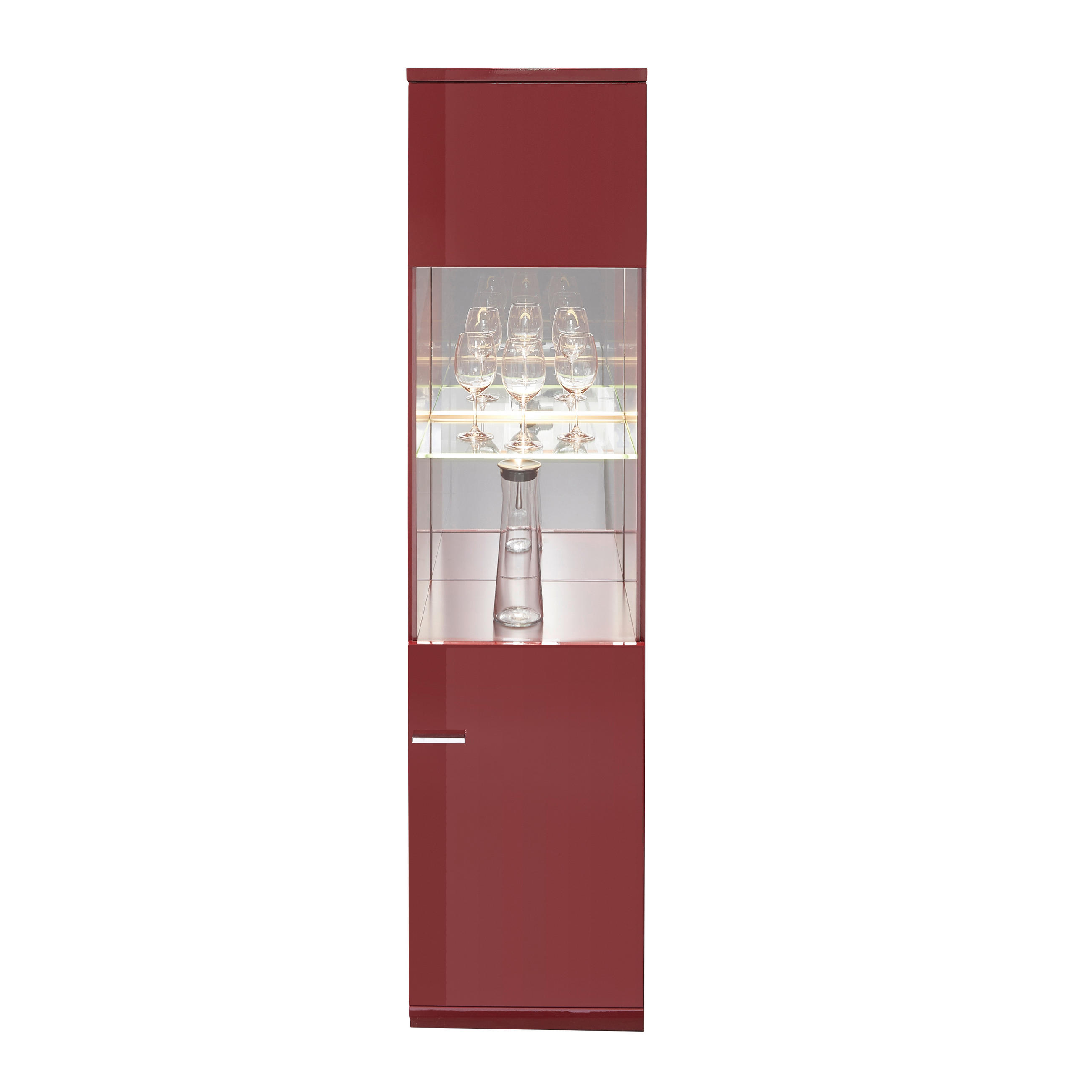 VITRINE Imago Bordeaux  45/183,1/39,6 cm  - Chromfarben/Bordeaux, Design, Glas/Holzwerkstoff (45/183,1/39,6cm) - Invivus