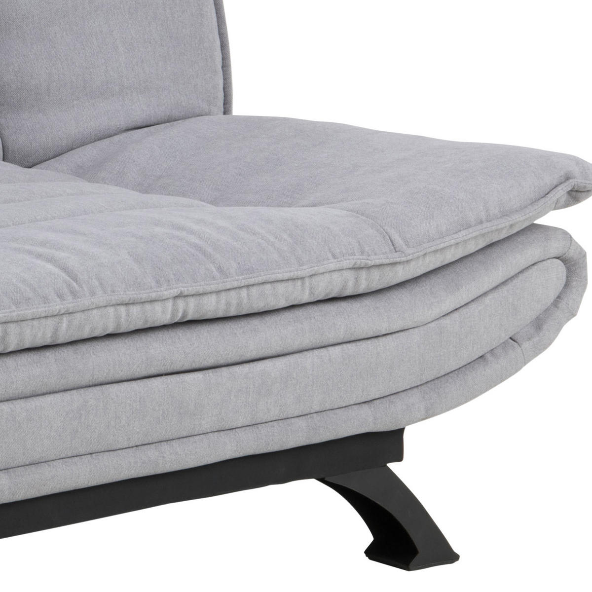 SCHLAFSOFA in Textil Hellgrau  - Hellgrau/Schwarz, Design, Textil/Metall (196/91/98cm) - MID.YOU