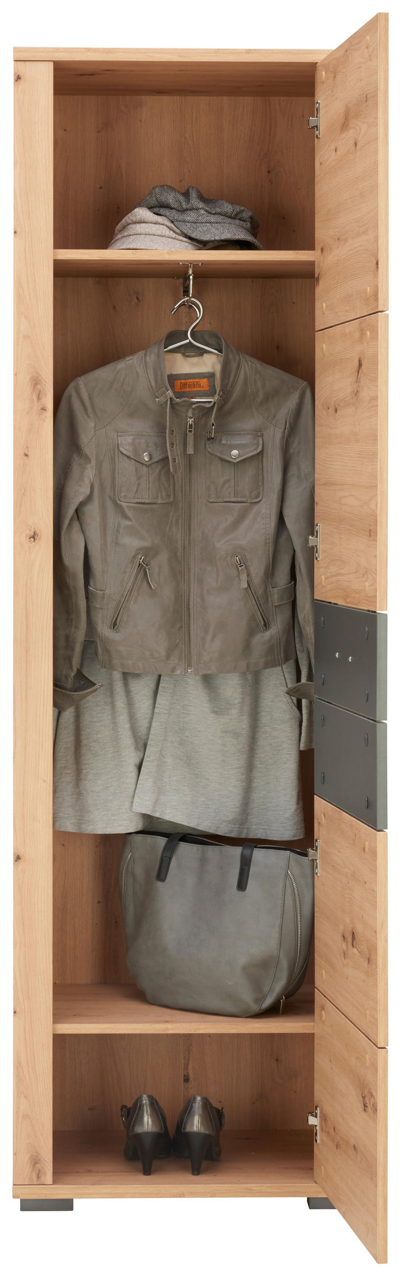 GARDEROBE  in 230/195/45 cm  - Anthrazit/Eiche Artisan, KONVENTIONELL, Glas/Holzwerkstoff (230/195/45cm) - Xora