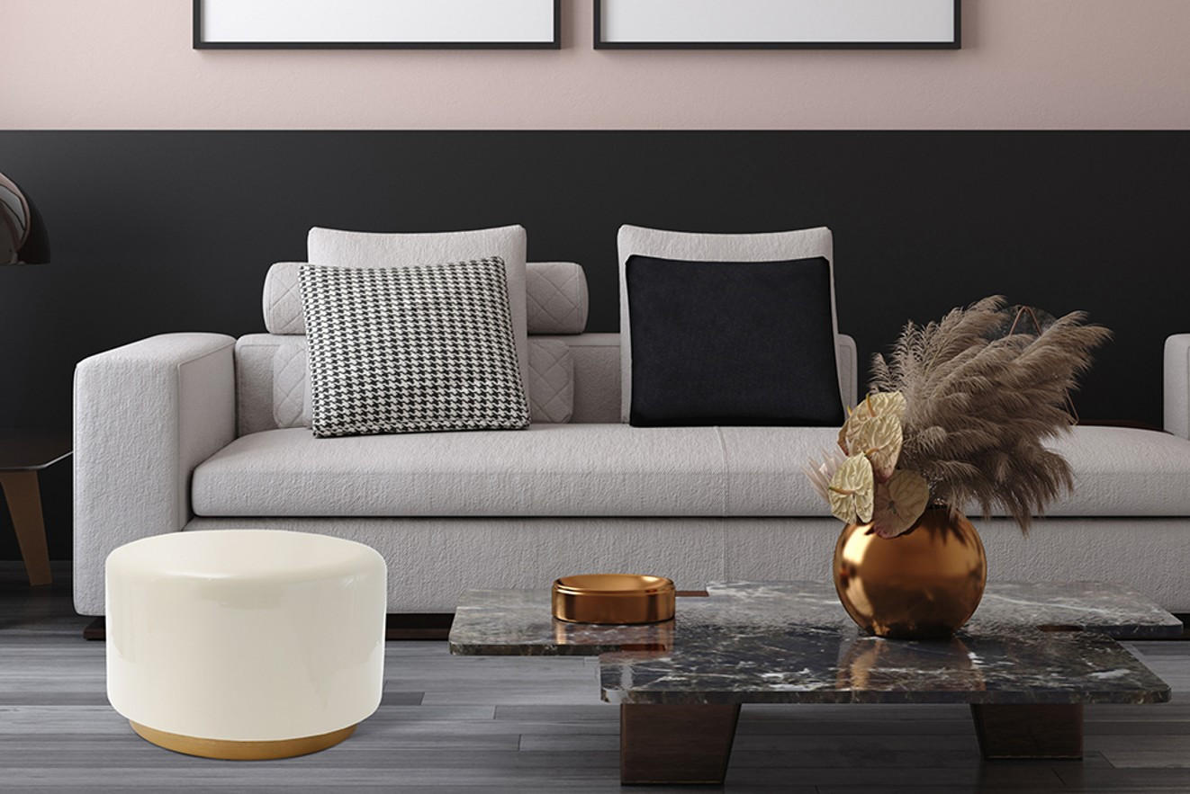 BEISTELLTISCH in Metall 51,5/43/51,5 cm  - Beige/Goldfarben, Design, Metall (51,5/43/51,5cm) - Kayoom