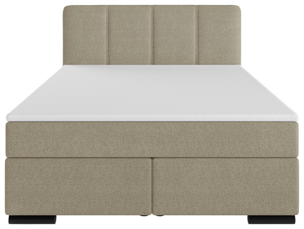 BOXSPRINGBETT 120/200 cm  in Beige  - Beige/Schwarz, MODERN, Karton/Holz (120/200cm) - MID.YOU