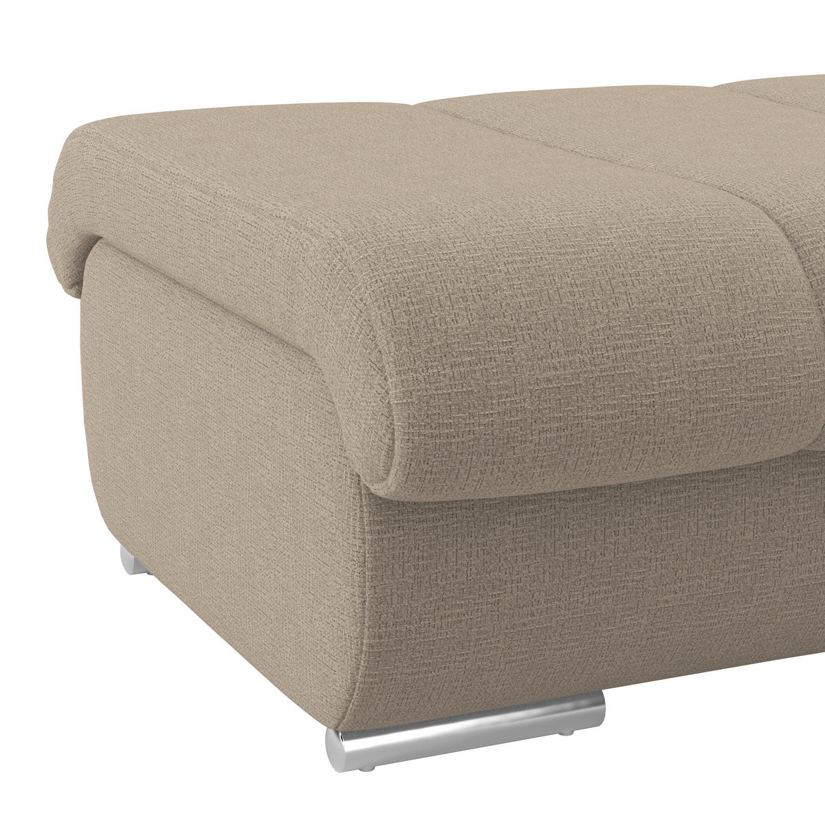 HOCKER Textil Braun  - Chromfarben/Braun, Modern, Textil/Metall (100/43/80cm) - Livetastic