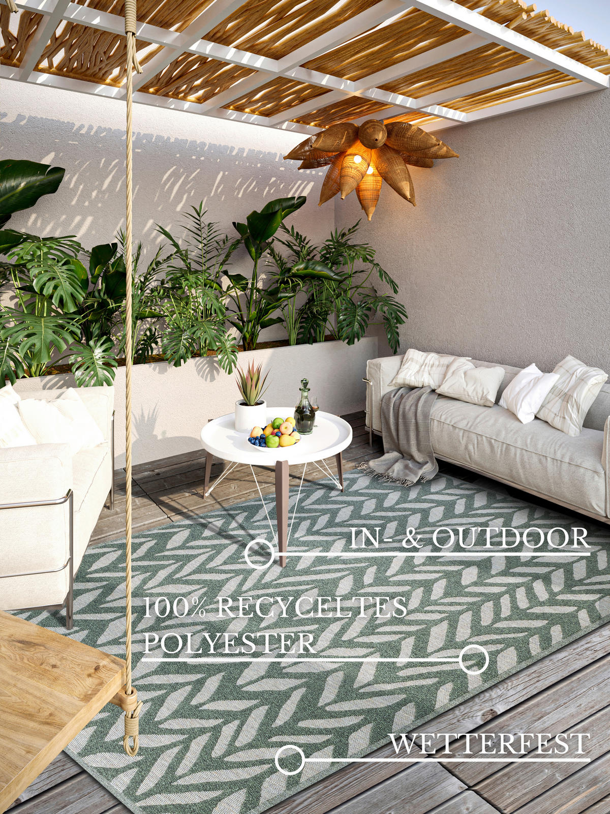 OUTDOORTEPPICH 160/230 cm Kollektion 1883 Waldgrün  - Waldgrün, Design, Kunststoff/Textil (160/230cm) - Villeroy & Boch