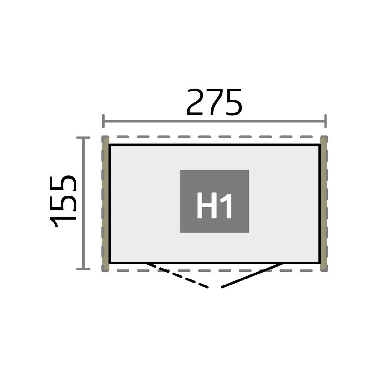 GERÄTEHAUS 275/222/155 cm  - Silberfarben, Design, Metall (275/222/155cm) - Biohort