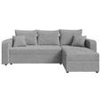 ECKSOFA  in Cord Grau  - Schwarz/Grau, KONVENTIONELL, Kunststoff/Textil (238/144cm) - Carryhome
