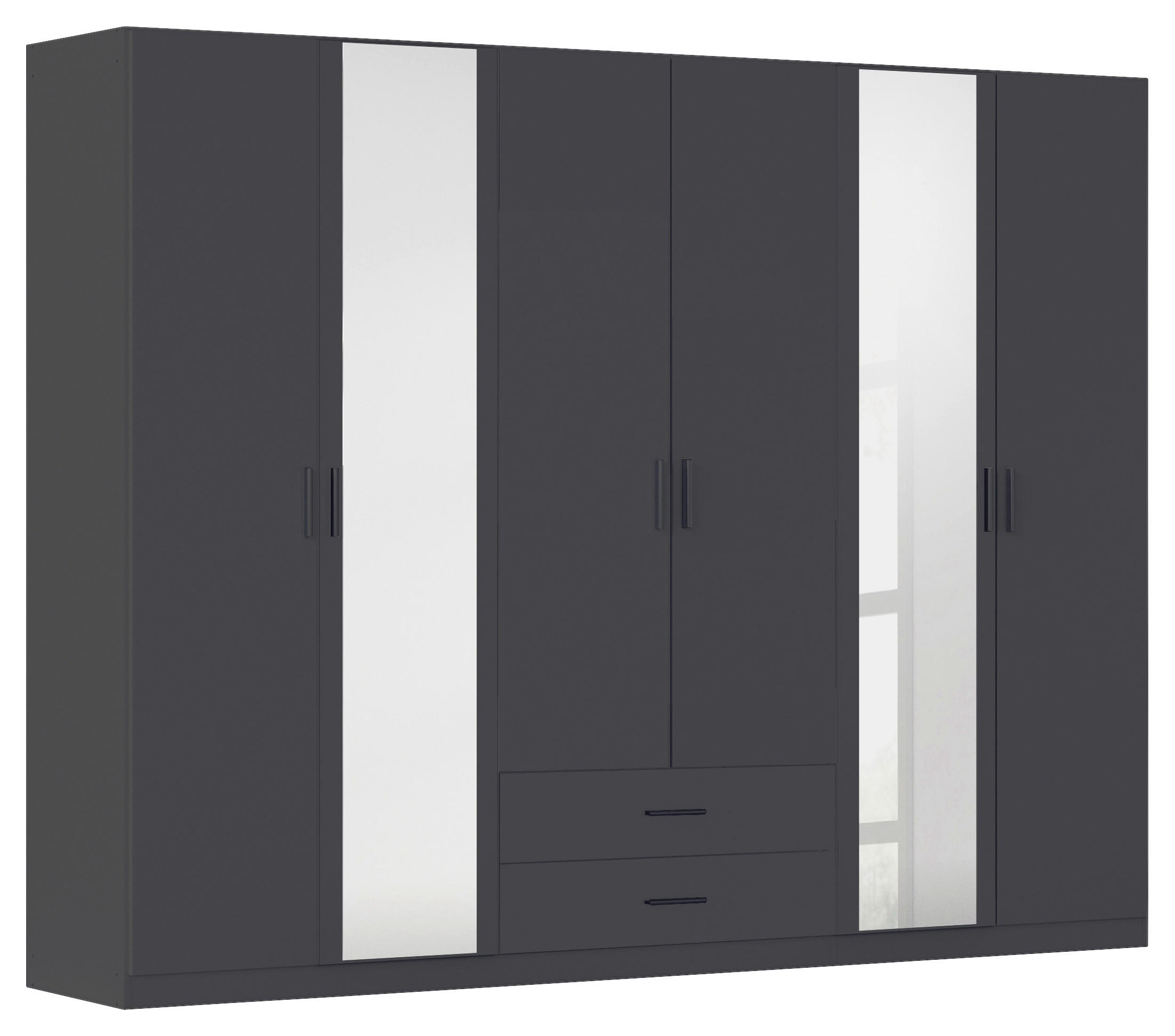 KLEIDERSCHRANK 271/210/54 cm 6-türig Grau  - Grau, KONVENTIONELL, Holzwerkstoff/Kunststoff (271/210/54cm) - Rauch Möbel