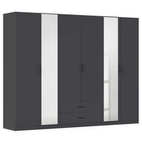 KLEIDERSCHRANK 271/210/54 cm 6-türig Grau  - Grau, KONVENTIONELL, Holzwerkstoff/Kunststoff (271/210/54cm) - Rauch Möbel