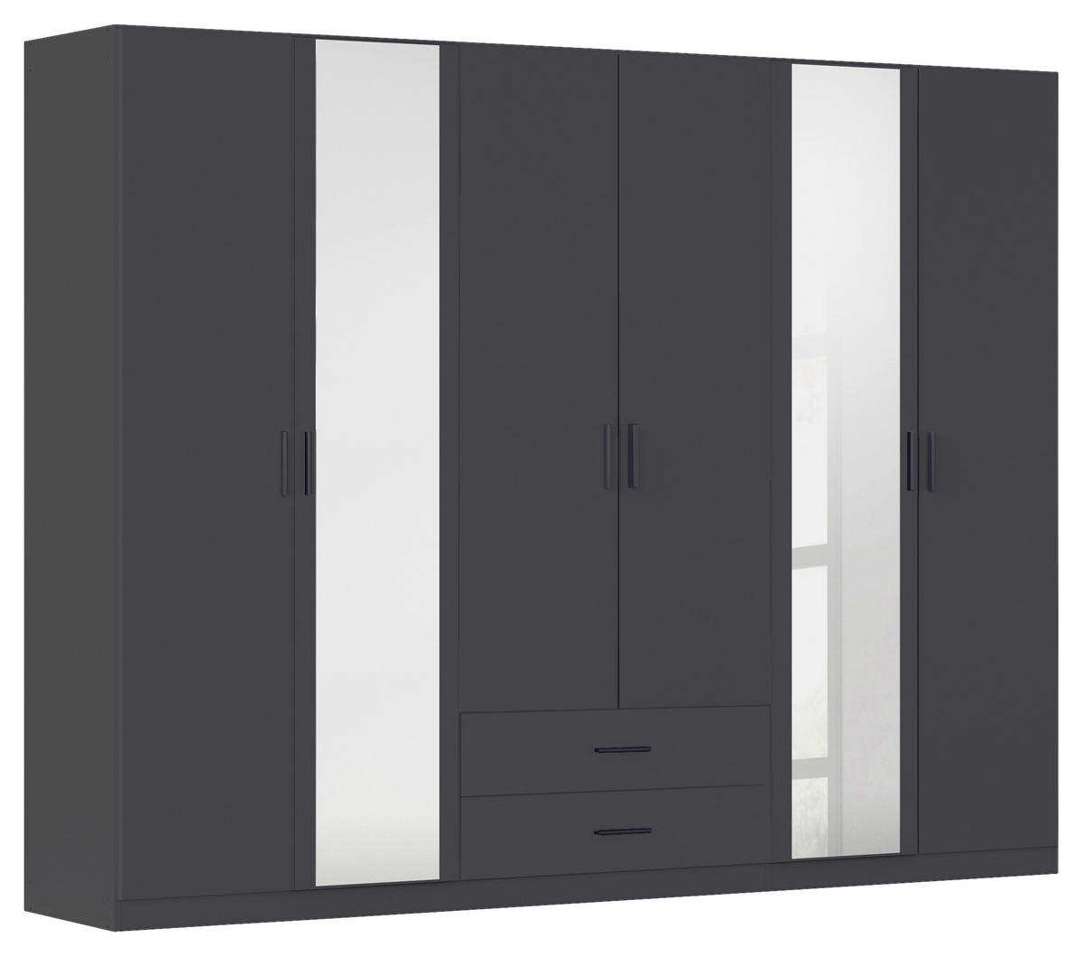KLEIDERSCHRANK 271/210/54 cm 6-türig Grau  - Grau, KONVENTIONELL, Holzwerkstoff/Kunststoff (271/210/54cm) - Rauch Möbel
