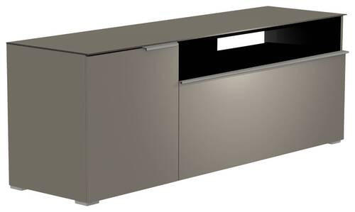 LOWBOARD in 160/58/45 cm - Alufarben/Grau, Design, Glas/Holzwerkstoff (160/58/45cm) - Moderano