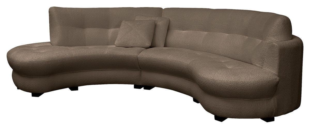 ECKSOFA in Bouclé Braun  - Weiss/Schwarz, Design, Kunststoff/Textil (113/300cm) - Livetastic