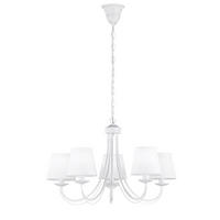 KRONLEUCHTER 70/150 cm   - Weiß, Natur, Textil/Metall (70/150cm) - Trio Leuchten