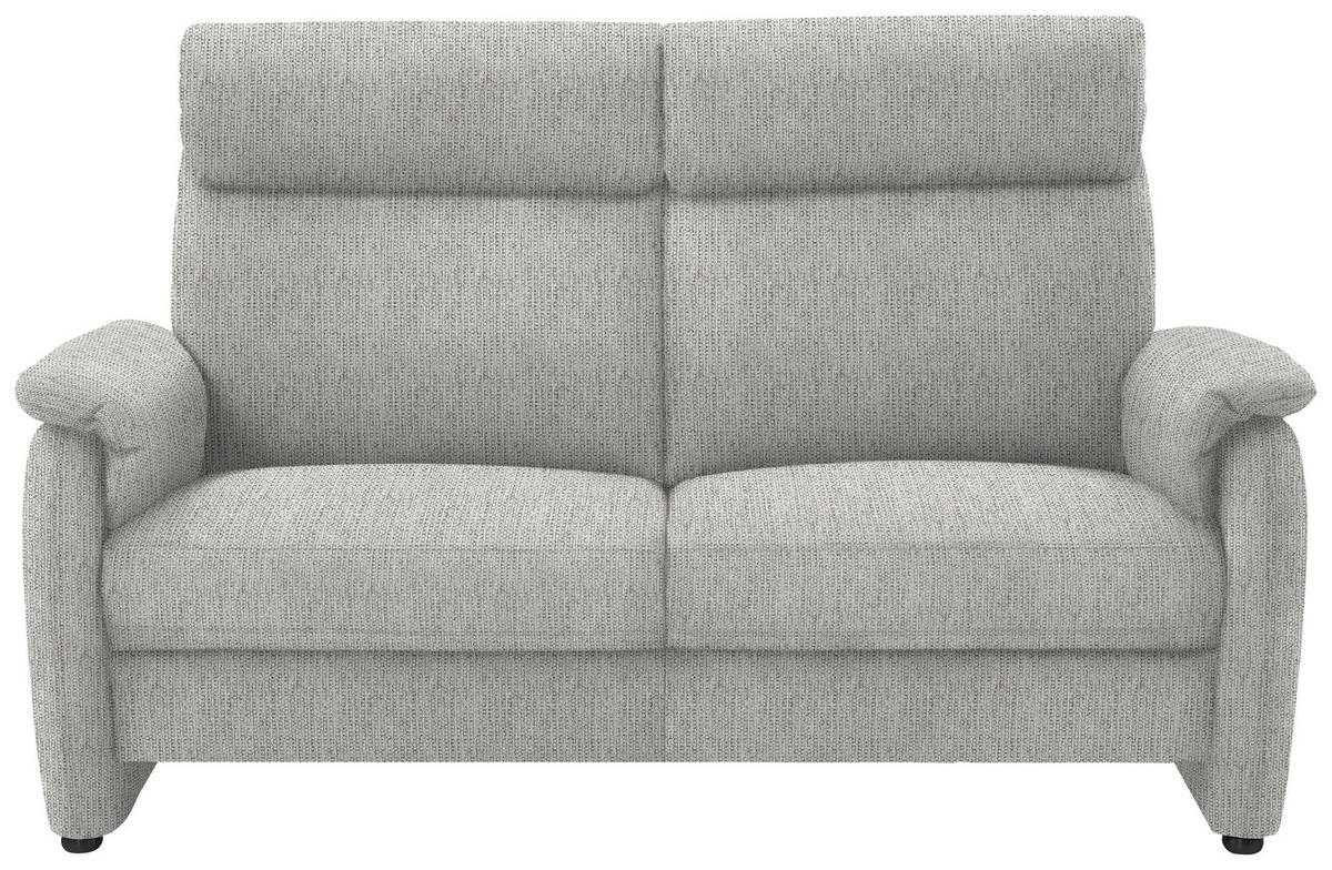 2,5-SITZER  in Flachgewebe Silberfarben  - Silberfarben/Schwarz, KONVENTIONELL, Textil/Metall (178/107/97cm) - Pure Home Comfort