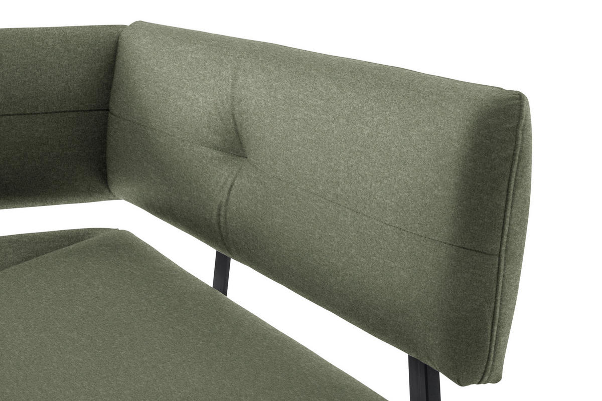 ECKBANK 180/140 cm  in Grün, Schwarz  - Schwarz/Grün, MODERN, Textil/Metall (180/140cm) - Cantus