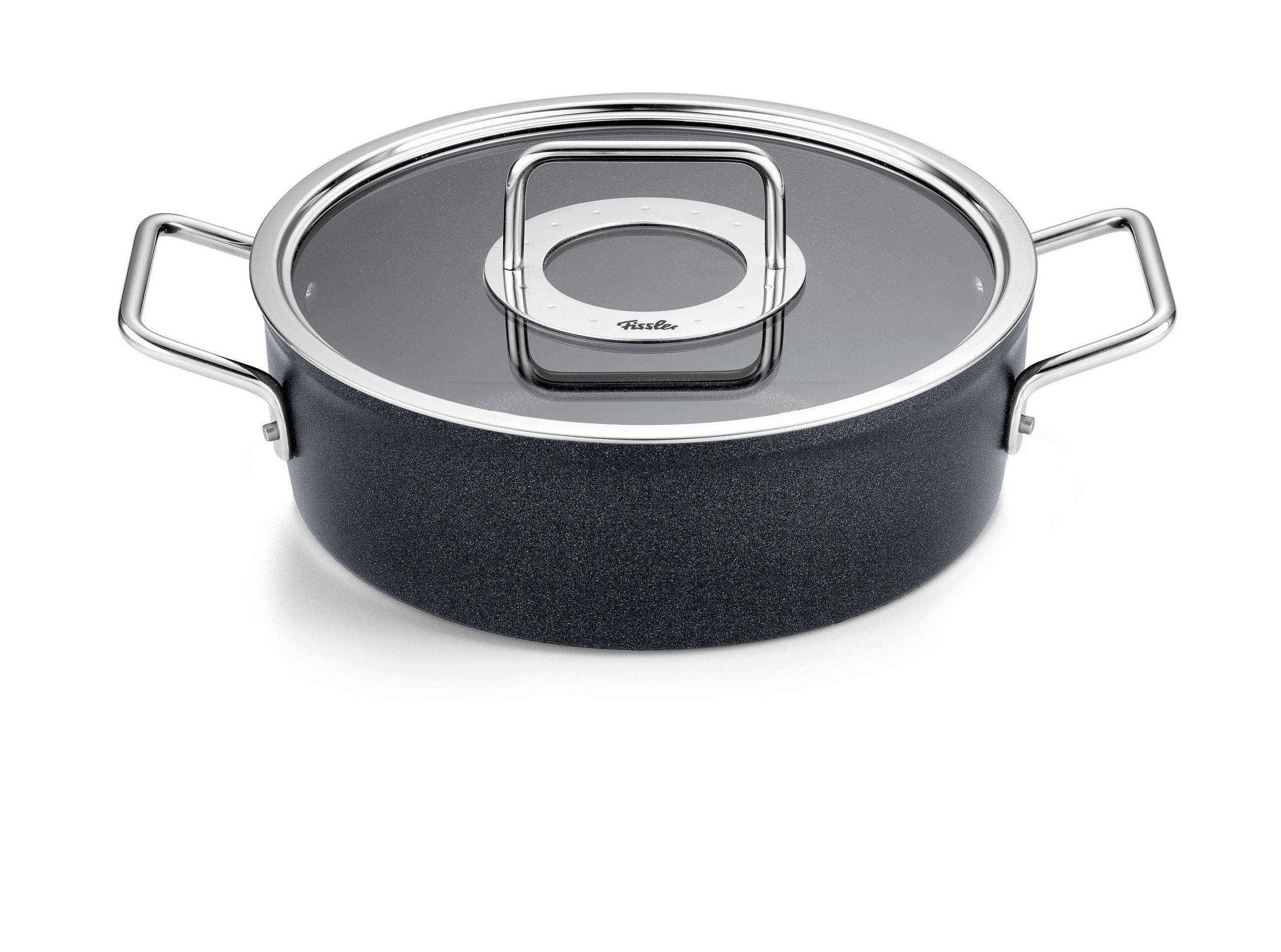 BRATENTOPF Adamant 3,1 L  - Schwarz, Basics, Glas/Metall (24cm) - Fissler