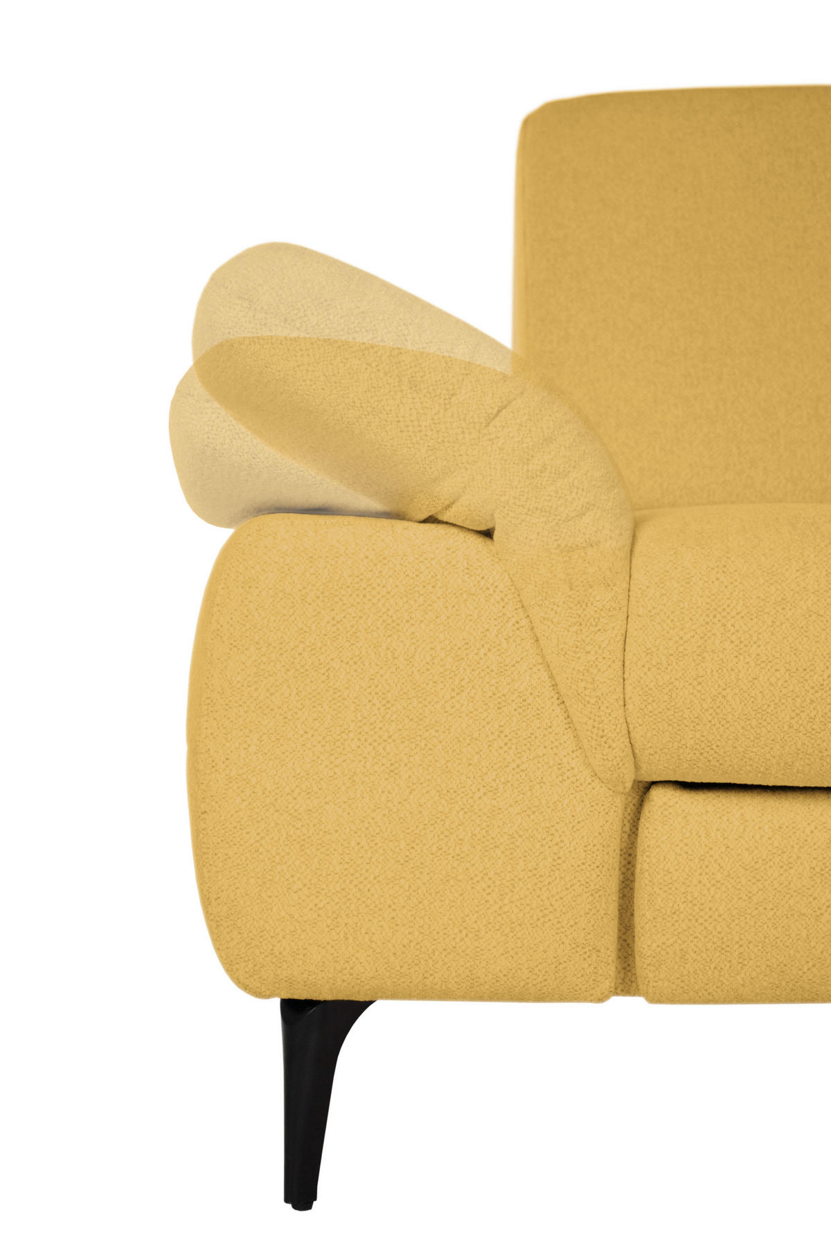 ECKSOFA ALMA Gelb Chenille  - Gelb/Schwarz, Design, Textil/Metall (285/191cm) - Livetastic