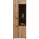 VITRINE  in vollmassiv Kerneiche Eichefarben - Eichefarben/Anthrazit, Design, Glas/Holz (72/205/44cm) - Valnatura