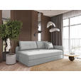 LIEGE in Velours Hellgrau  - Hellgrau/Schwarz, KONVENTIONELL, Kunststoff/Textil (205/80/95cm) - Xora