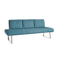 SITZBANK 209/92/78 cm  in Hellblau  - Chromfarben/Hellblau, Design, Textil/Metall (209/92/78cm) - Dieter Knoll