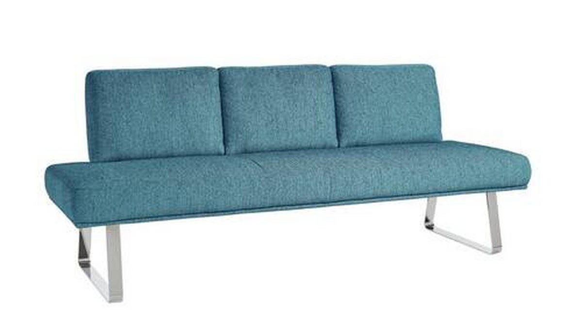 SITZBANK 209/92/78 cm  in Hellblau  - Chromfarben/Hellblau, Design, Textil/Metall (209/92/78cm) - Dieter Knoll
